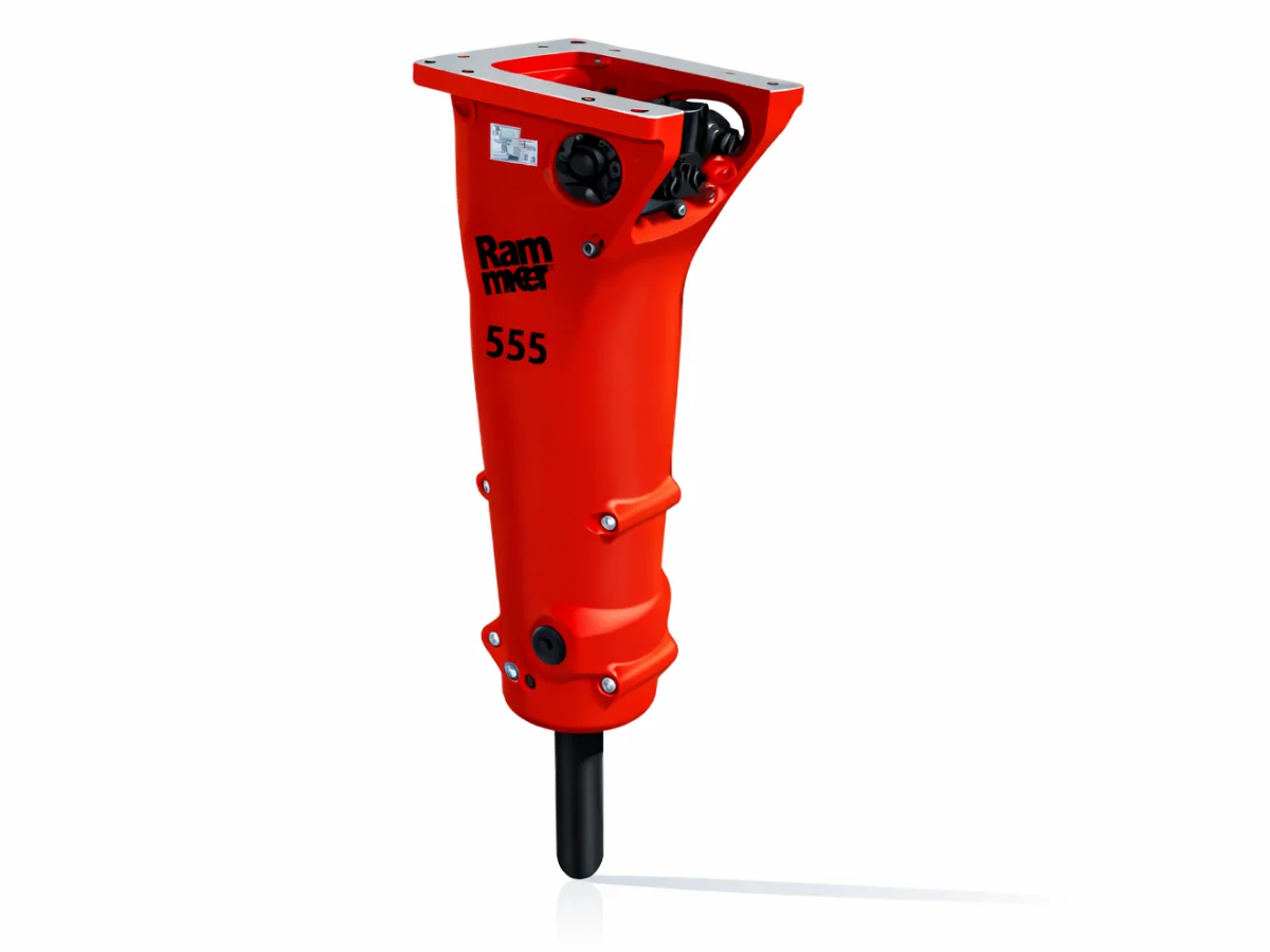 3.2-8 Tonne Hydraulic Breaker Hire Rammer 555 (72mm Mini Digger Attachment)