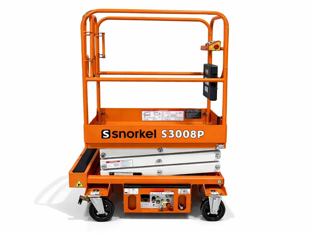 Snorkel S3008P 4.5m 240Kg Push Around Electric Scissor Lift Hire