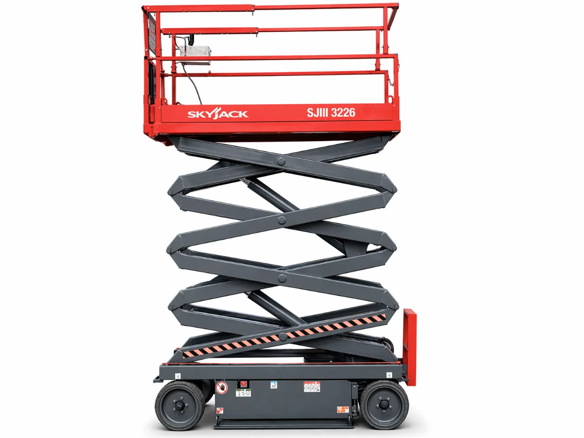 Skyjack SJ111 3226 10.0m 227Kg Self-Propelled Narrow Width Electric Scissor Lift Hire