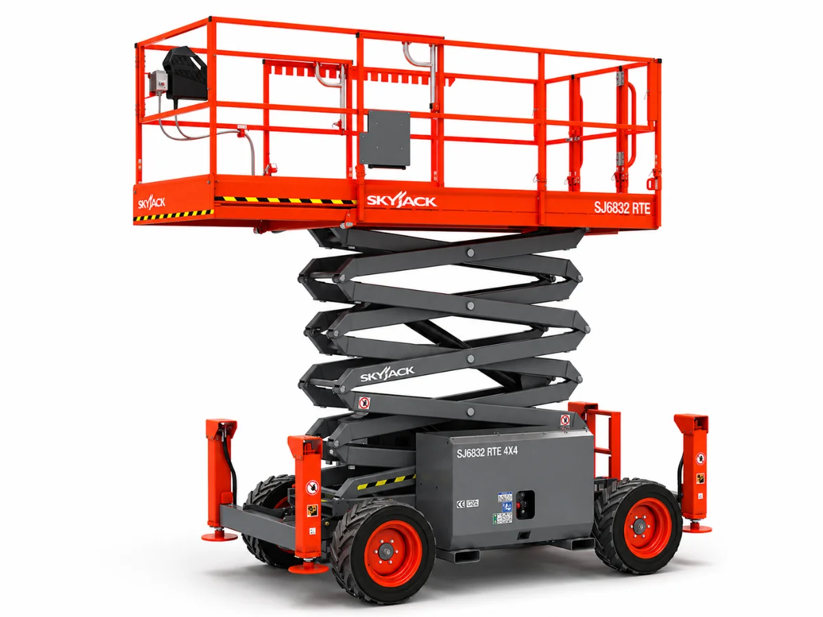 Skyjack SJ6832RTE 11.75m 454Kg Electric Rough Terrain Scissor Lift Hire