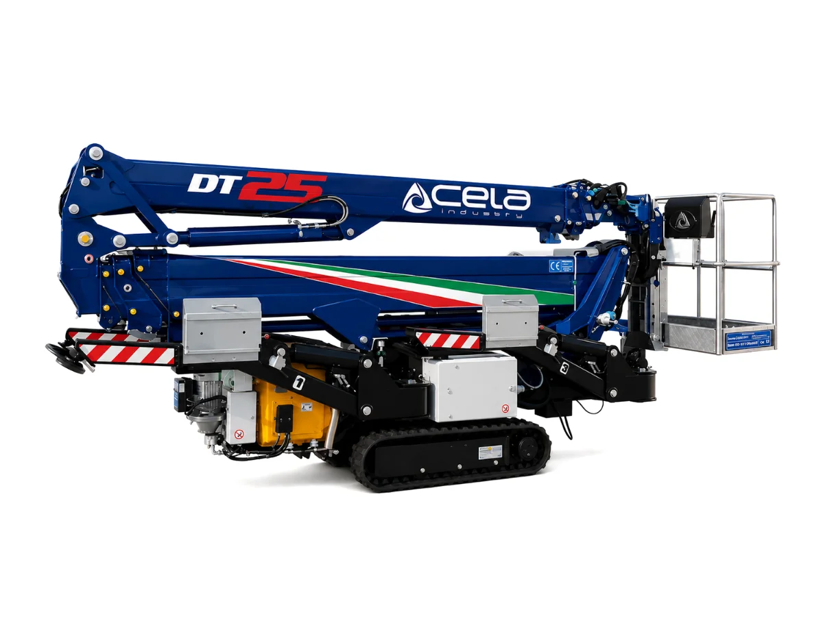 Cela DT25 230Kg 25m Hybrid (Bi-Fuel) Spider Tracked Boom Lift Hire
