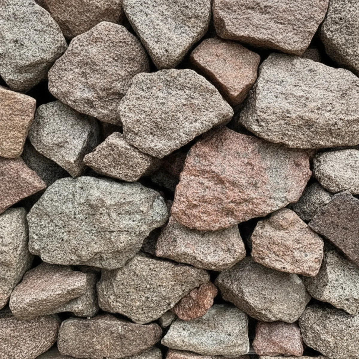 100-200mm Pink Grey Granite Gabion Stone
